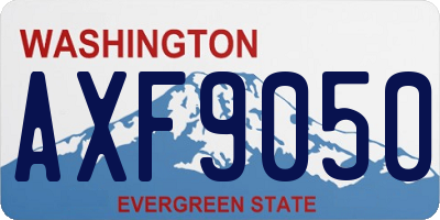 WA license plate AXF9050