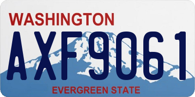 WA license plate AXF9061