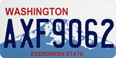 WA license plate AXF9062