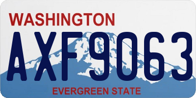 WA license plate AXF9063