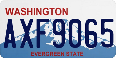 WA license plate AXF9065