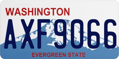 WA license plate AXF9066