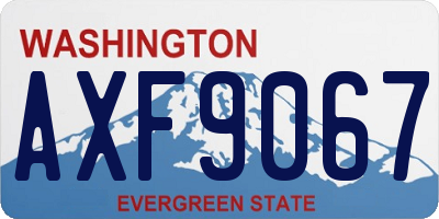 WA license plate AXF9067