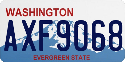 WA license plate AXF9068