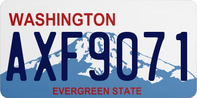 WA license plate AXF9071