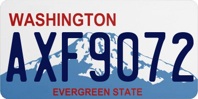 WA license plate AXF9072