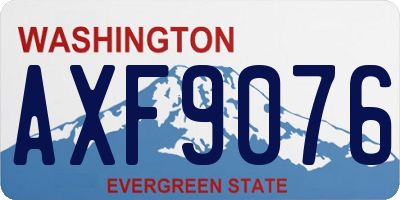WA license plate AXF9076