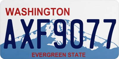 WA license plate AXF9077