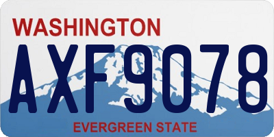 WA license plate AXF9078