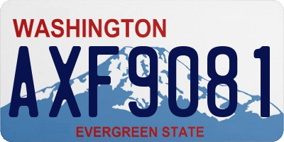 WA license plate AXF9081
