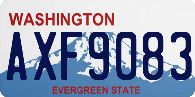 WA license plate AXF9083