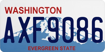 WA license plate AXF9086