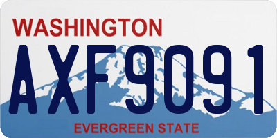 WA license plate AXF9091