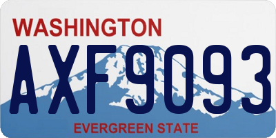 WA license plate AXF9093