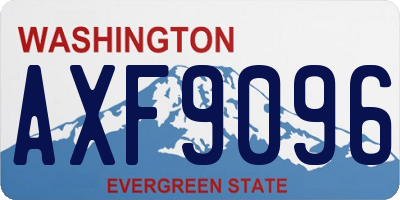 WA license plate AXF9096