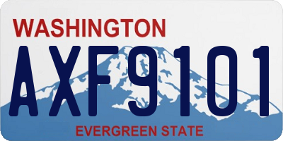 WA license plate AXF9101