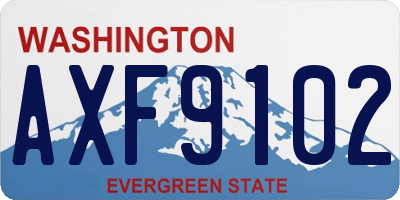 WA license plate AXF9102