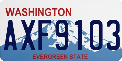 WA license plate AXF9103