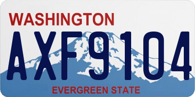 WA license plate AXF9104