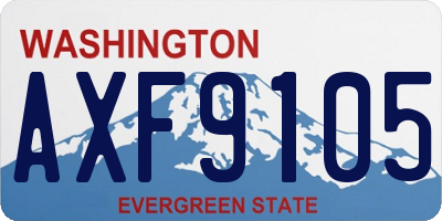 WA license plate AXF9105