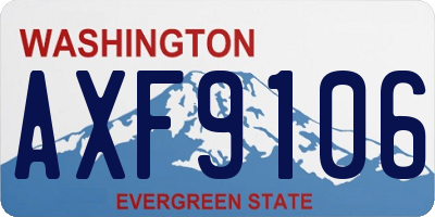 WA license plate AXF9106
