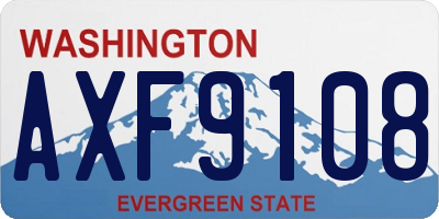 WA license plate AXF9108