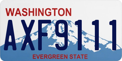 WA license plate AXF9111