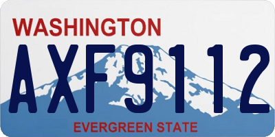 WA license plate AXF9112