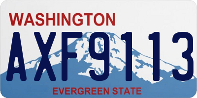 WA license plate AXF9113