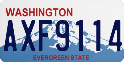 WA license plate AXF9114