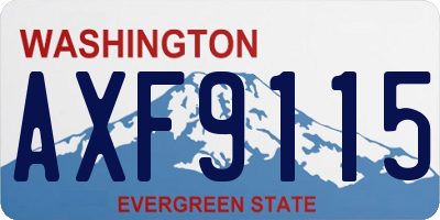 WA license plate AXF9115