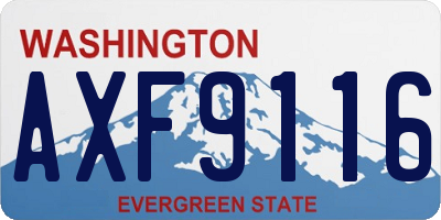 WA license plate AXF9116