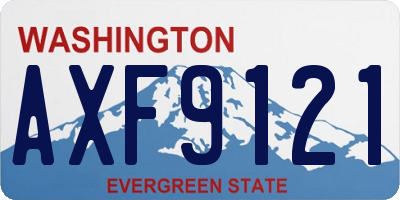 WA license plate AXF9121