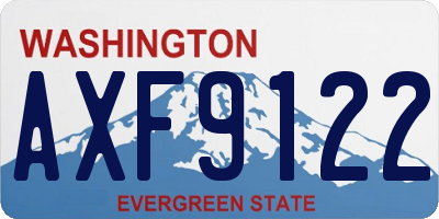 WA license plate AXF9122