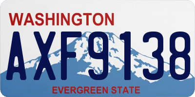 WA license plate AXF9138