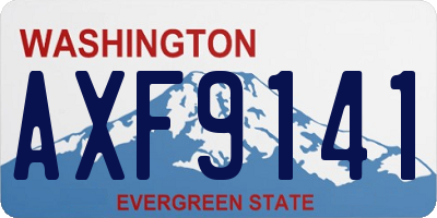 WA license plate AXF9141