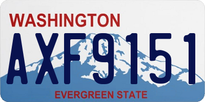 WA license plate AXF9151