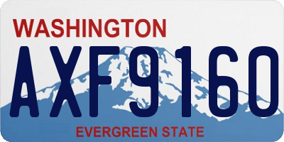 WA license plate AXF9160