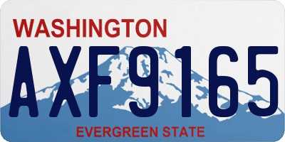 WA license plate AXF9165