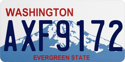 WA license plate AXF9172
