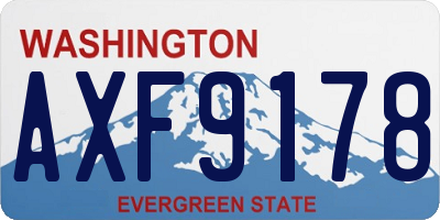 WA license plate AXF9178