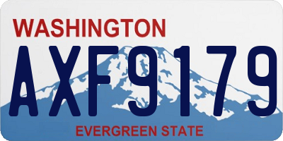 WA license plate AXF9179