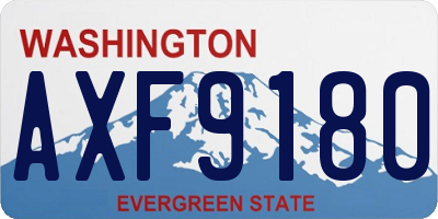 WA license plate AXF9180