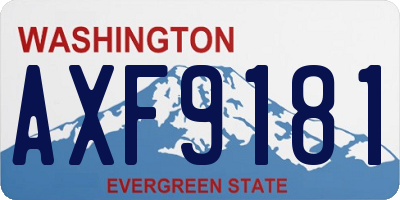 WA license plate AXF9181