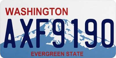 WA license plate AXF9190