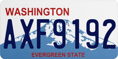 WA license plate AXF9192