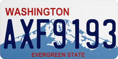 WA license plate AXF9193