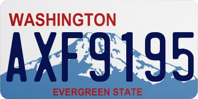 WA license plate AXF9195