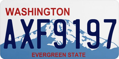 WA license plate AXF9197