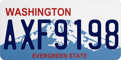 WA license plate AXF9198